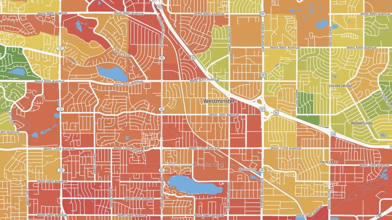 South Westminster, Westminster, CO Map of Drug-Related Crime Rates