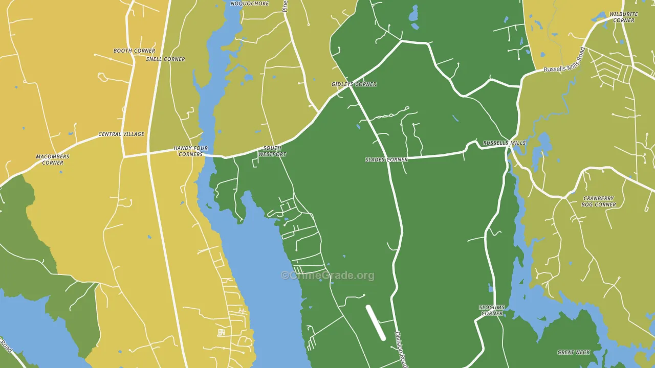 South Westport, MA Map of Drug-Related Crime Rates