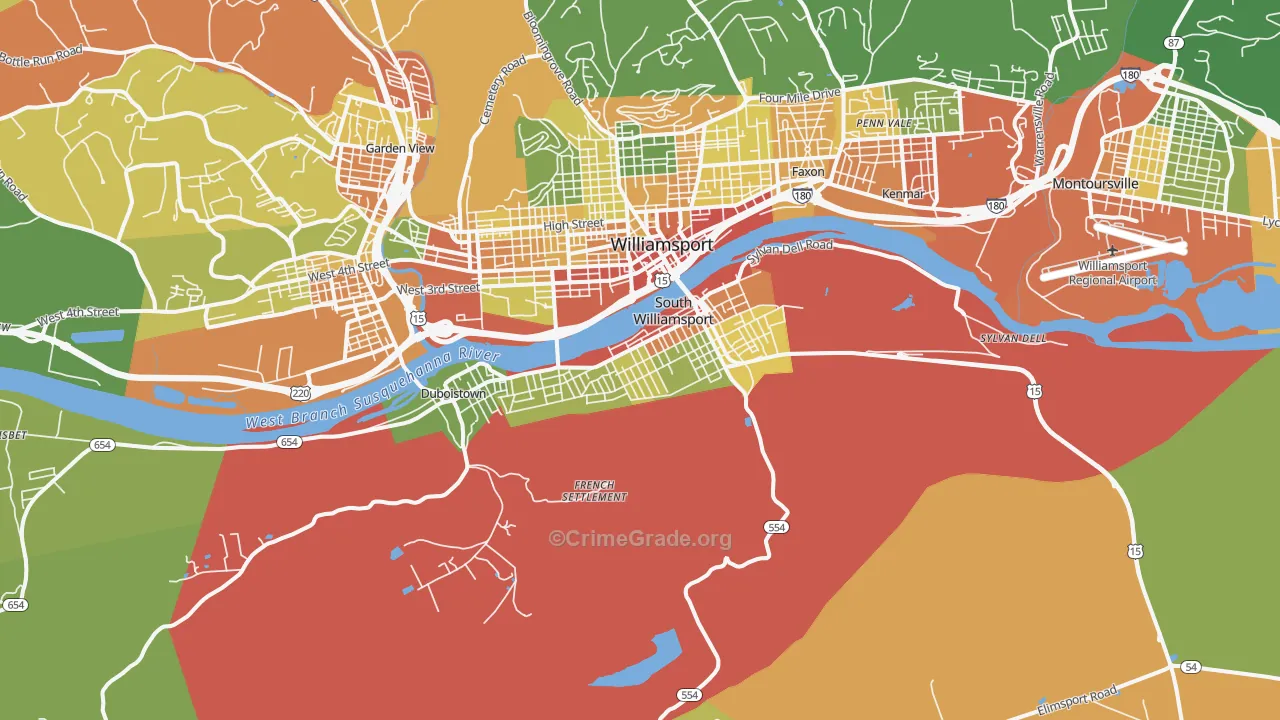 South Williamsport, PA Map of Drug-Related Crime Rates
