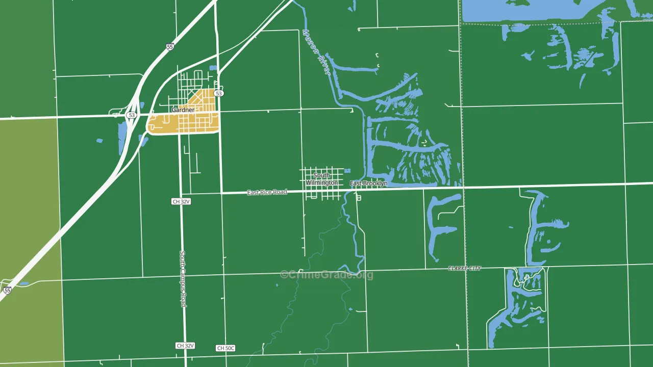 South Wilmington, IL Map of Drug-Related Crime Rates