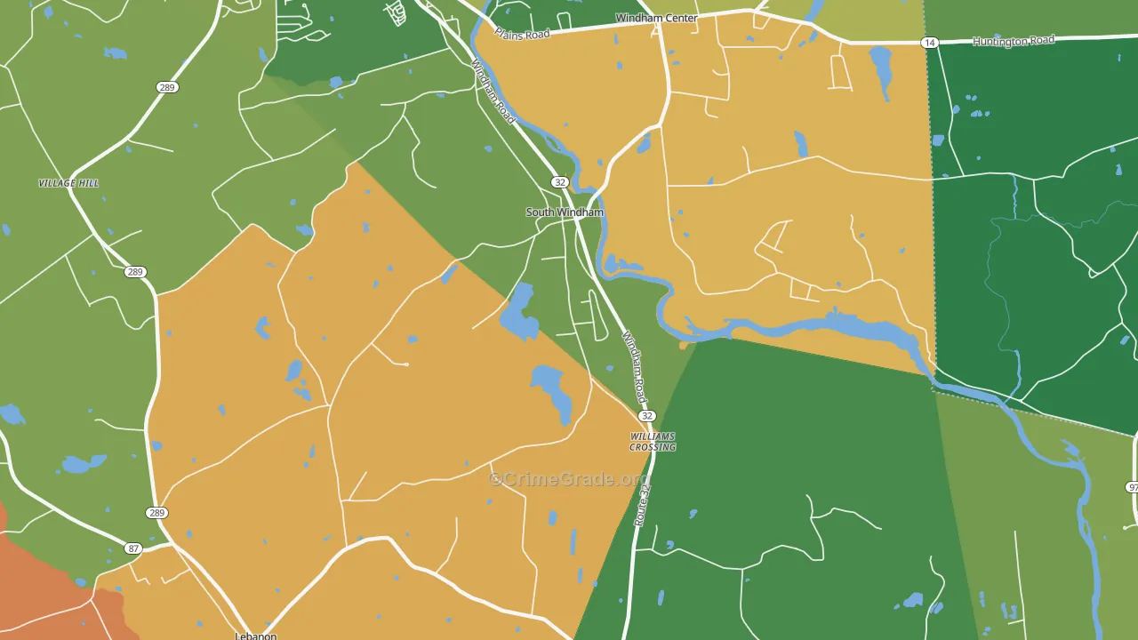 South Windham, CT Map of Drug-Related Crime Rates