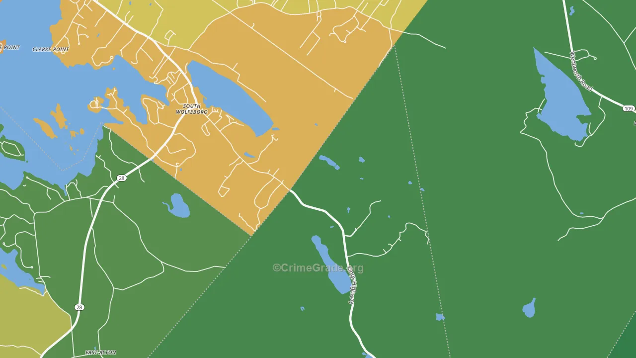 South Wolfeboro, NH Map of Drug-Related Crime Rates