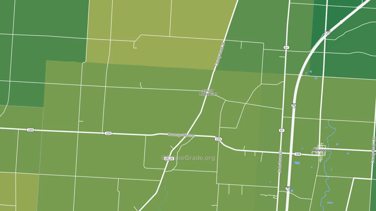 South Woodbury, OH Map of Drug-Related Crime Rates