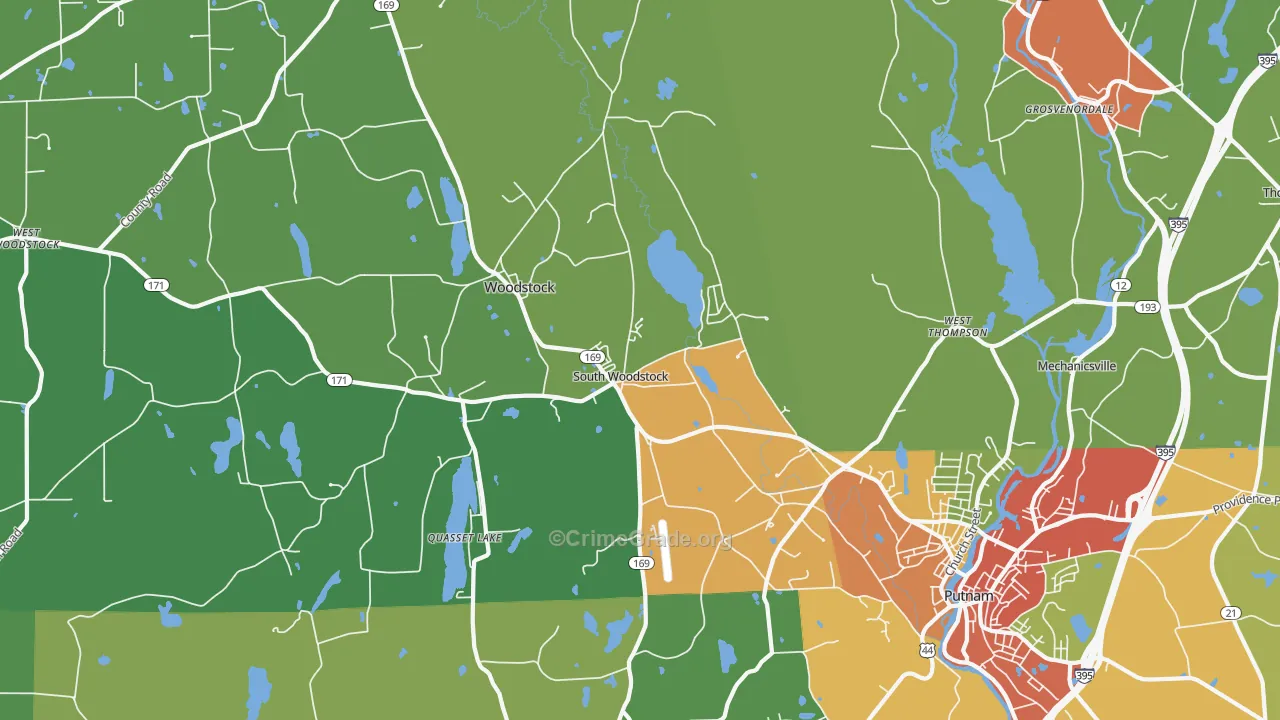 South Woodstock, CT Map of Drug-Related Crime Rates
