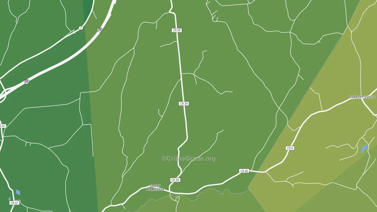 South Worcester, NY Map of Drug-Related Crime Rates