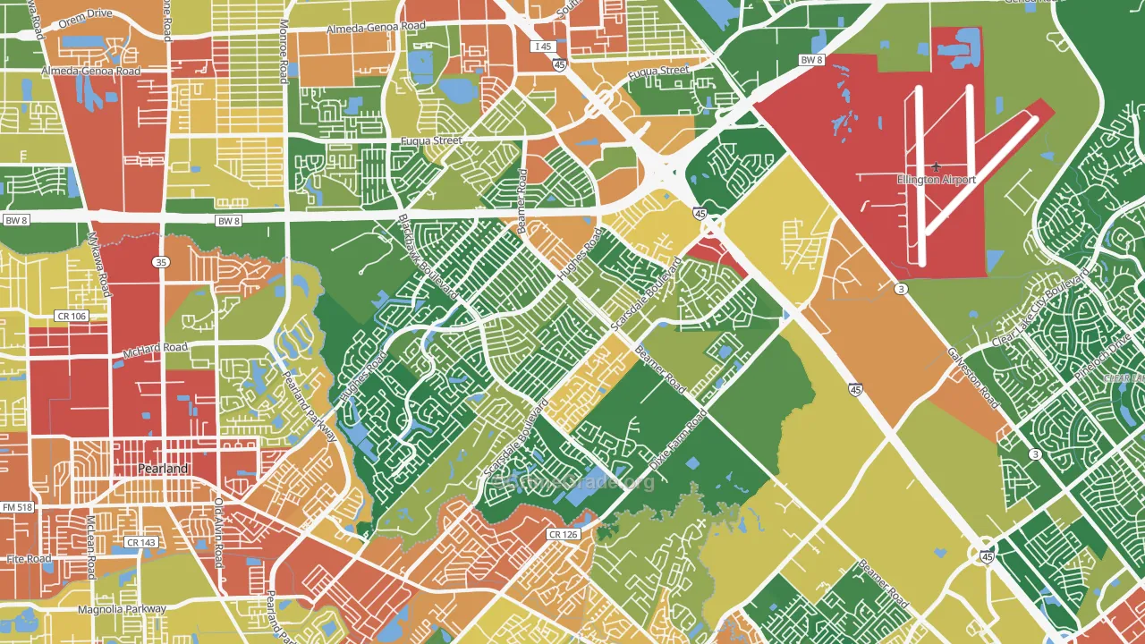 Southbelt Ellington, Houston, TX Map of Drug-Related Crime Rates