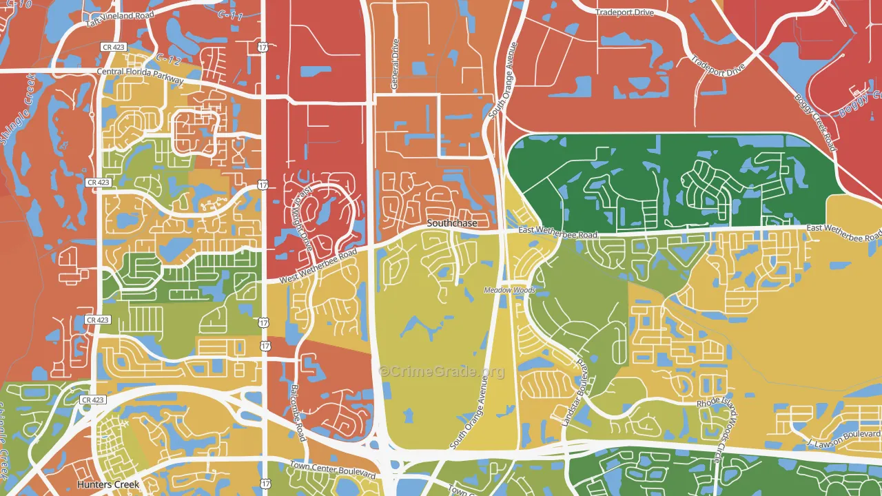Southchase Village, Southchase, FL Map of Drug-Related Crime Rates