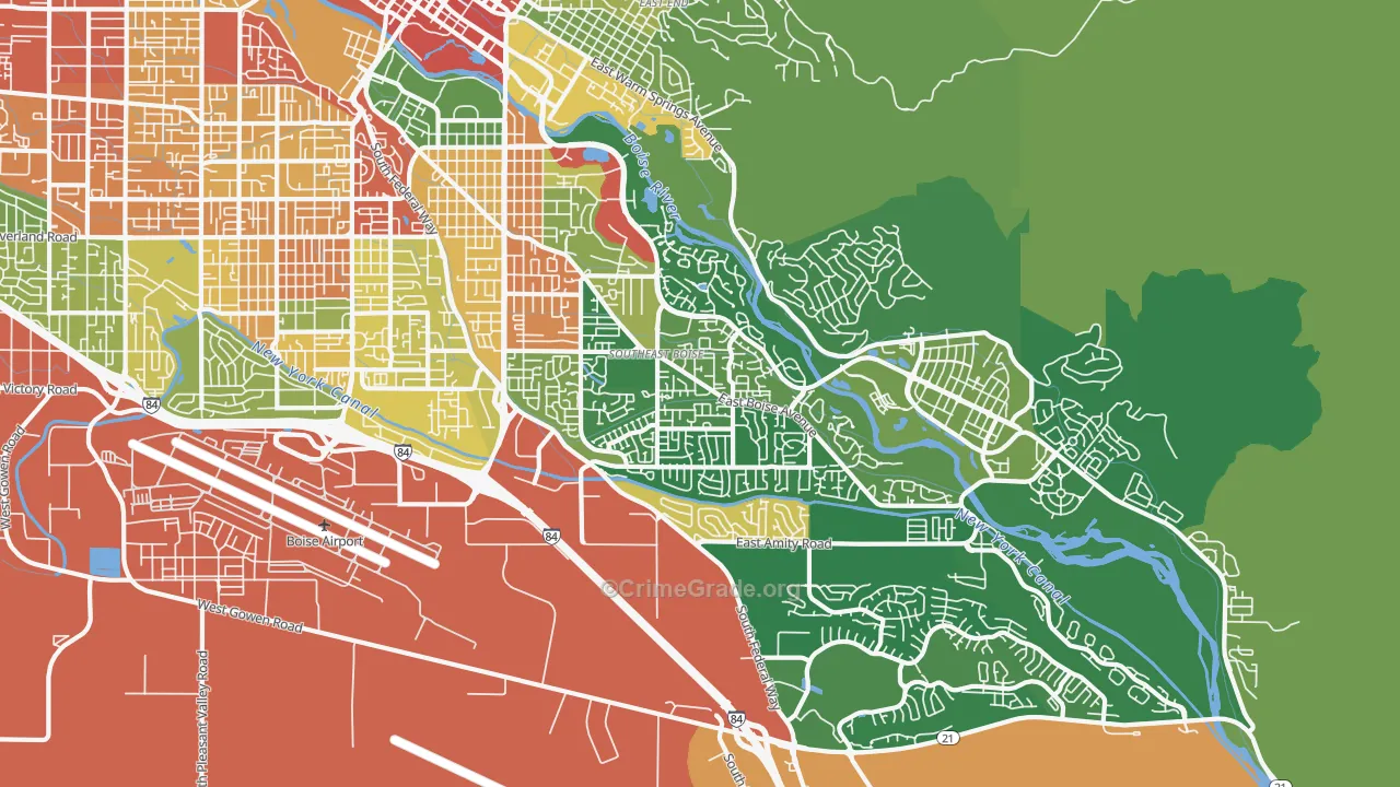 Southeast Boise, Boise, ID Map of Drug-Related Crime Rates
