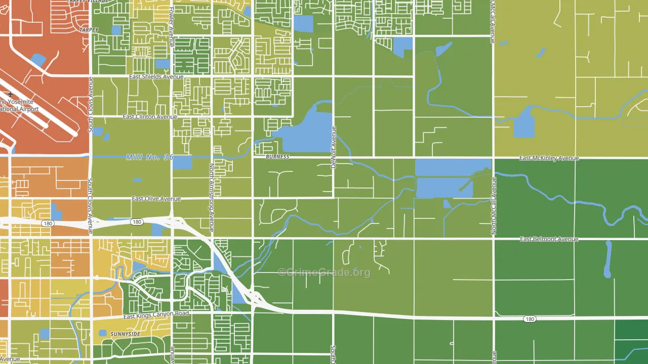 Southeast Growth Area, Fresno, CA Map of Drug-Related Crime Rates