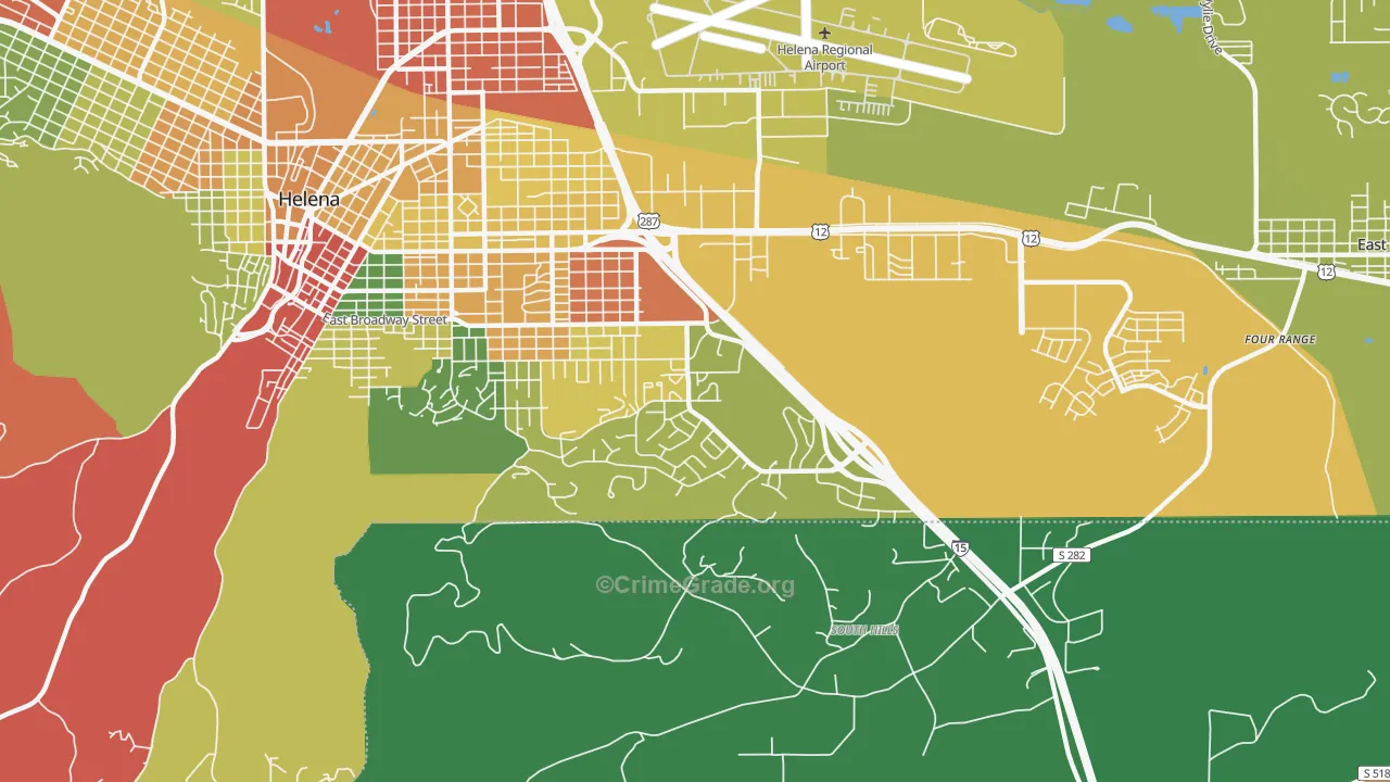 Southeast, Helena, MT Map of Drug-Related Crime Rates