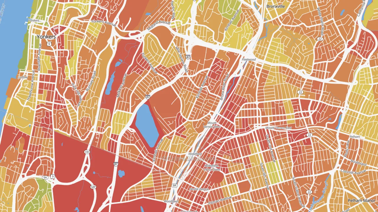 Southeast Yonkers, Yonkers, NY Map of Drug-Related Crime Rates