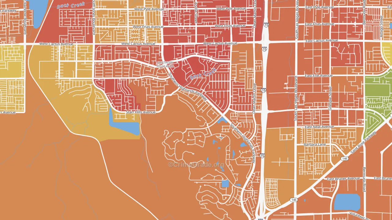 Southern Highlands, Enterprise, NV Map of Drug-Related Crime Rates