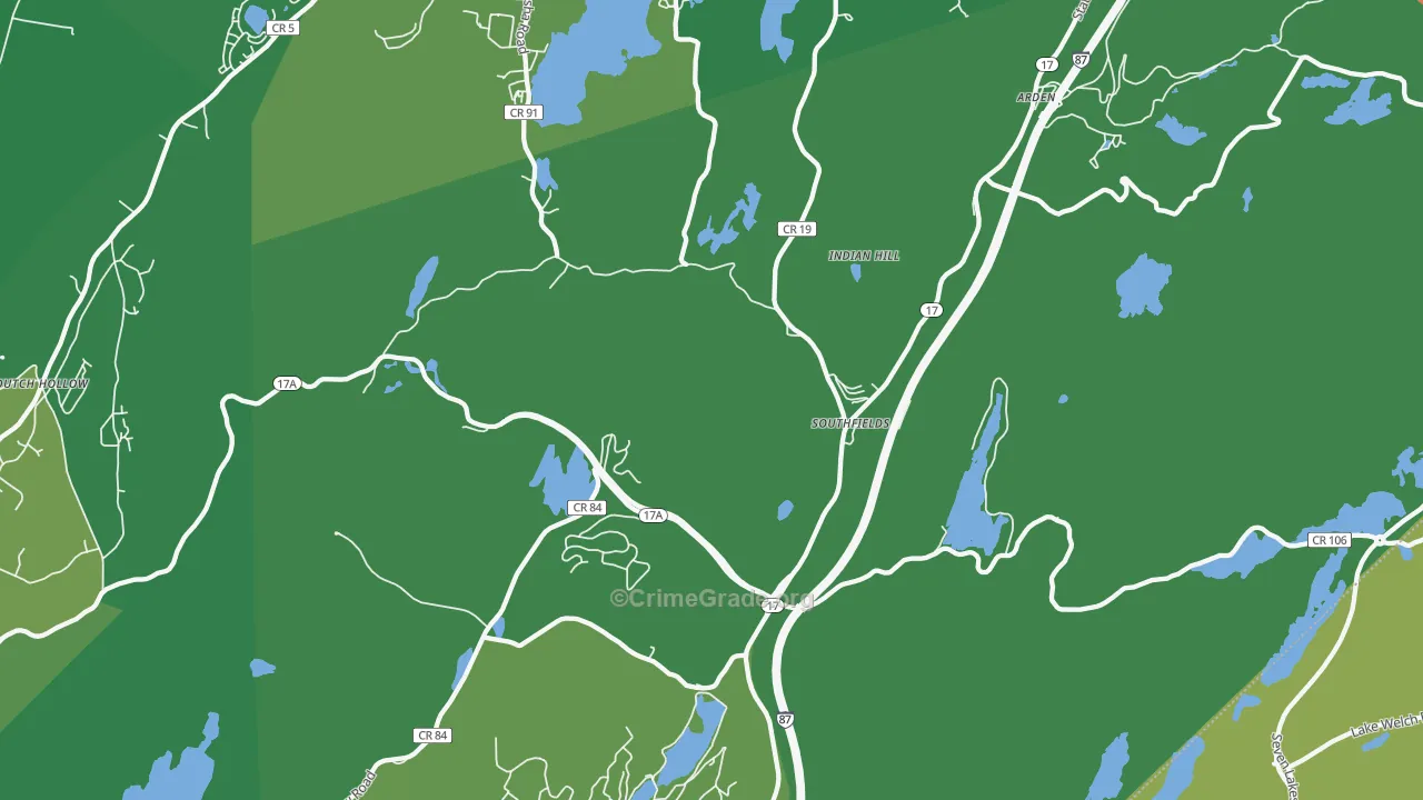 Southfields, NY Map of Drug-Related Crime Rates