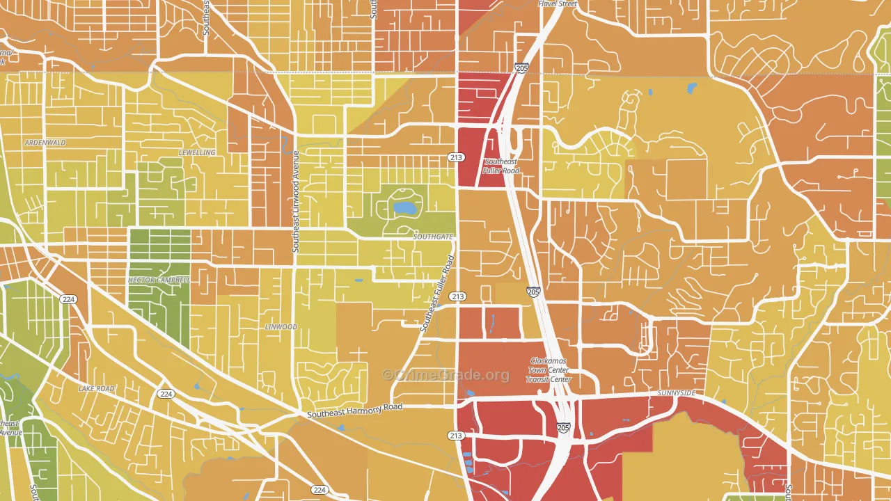 Southgate, Portland, OR Map of Drug-Related Crime Rates