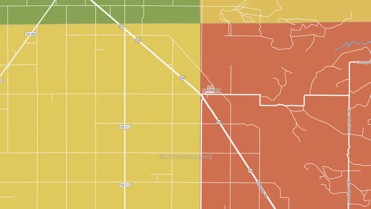 Southland, TX Map of Drug-Related Crime Rates