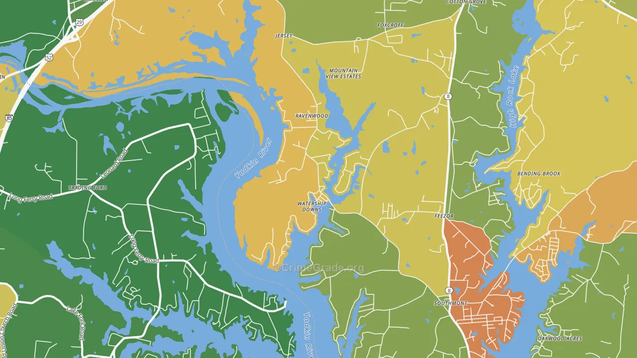 Southmont, NC Map of Drug-Related Crime Rates