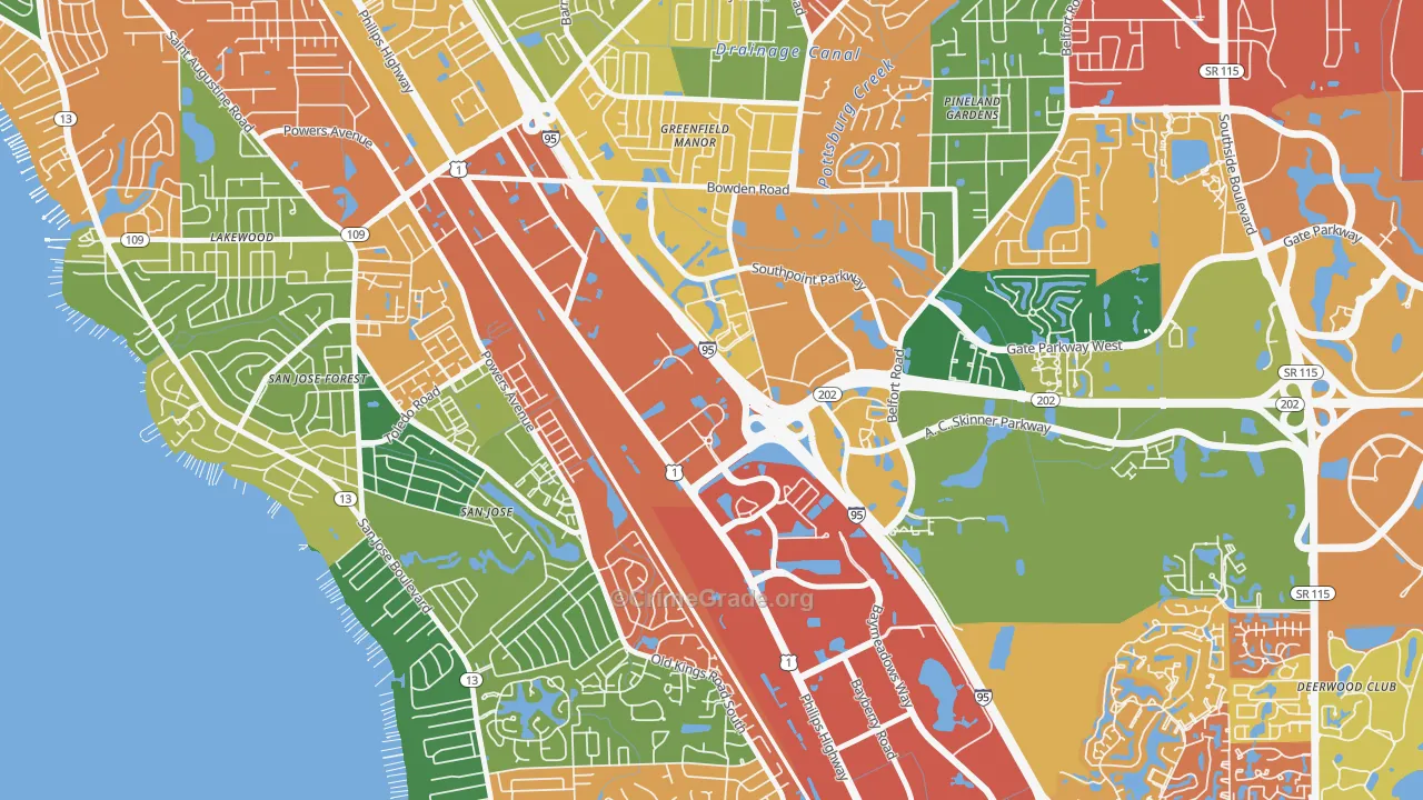 Southpoint, Jacksonville, FL Map of Drug-Related Crime Rates