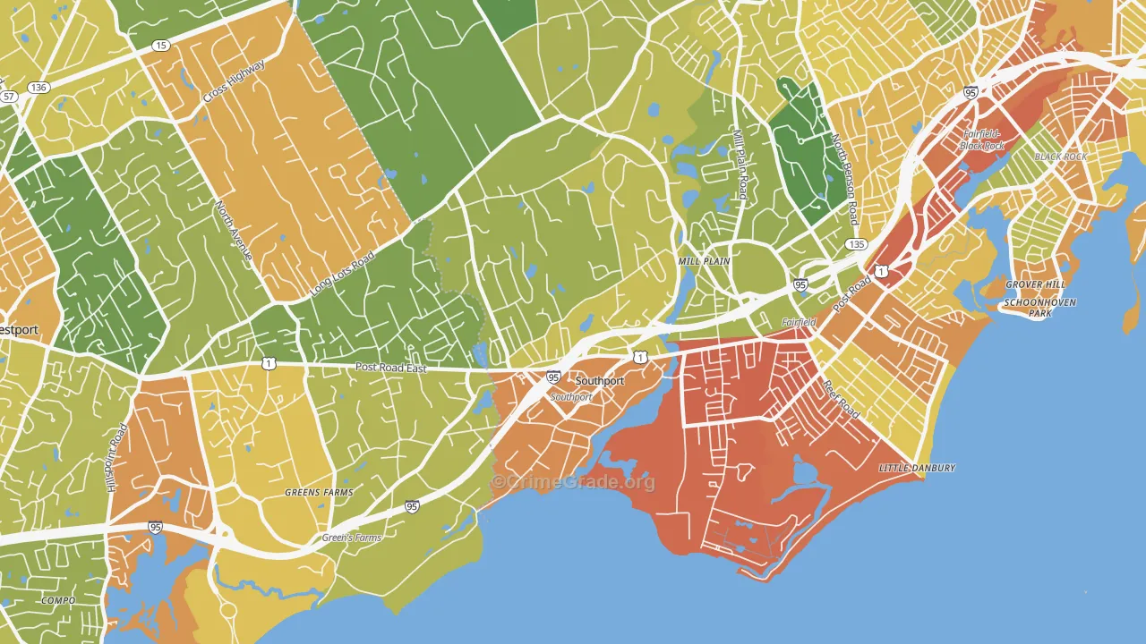 Southport, CT Map of Drug-Related Crime Rates