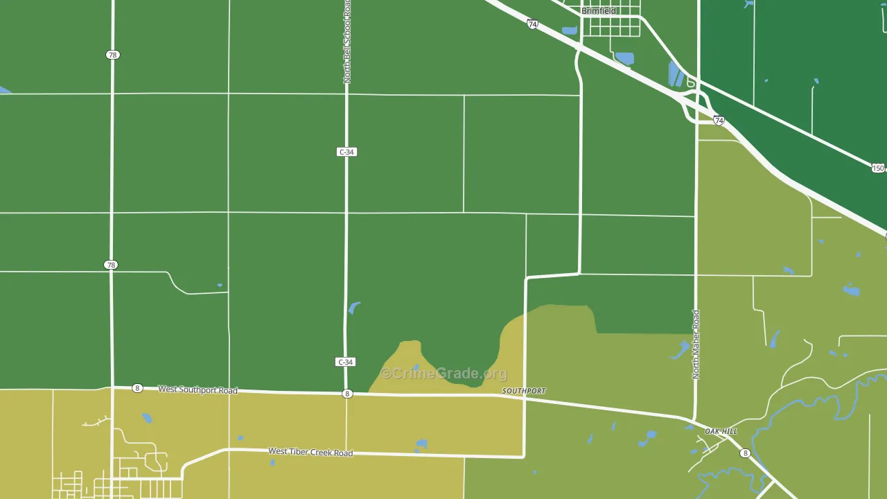 Southport, IL Map of Drug-Related Crime Rates