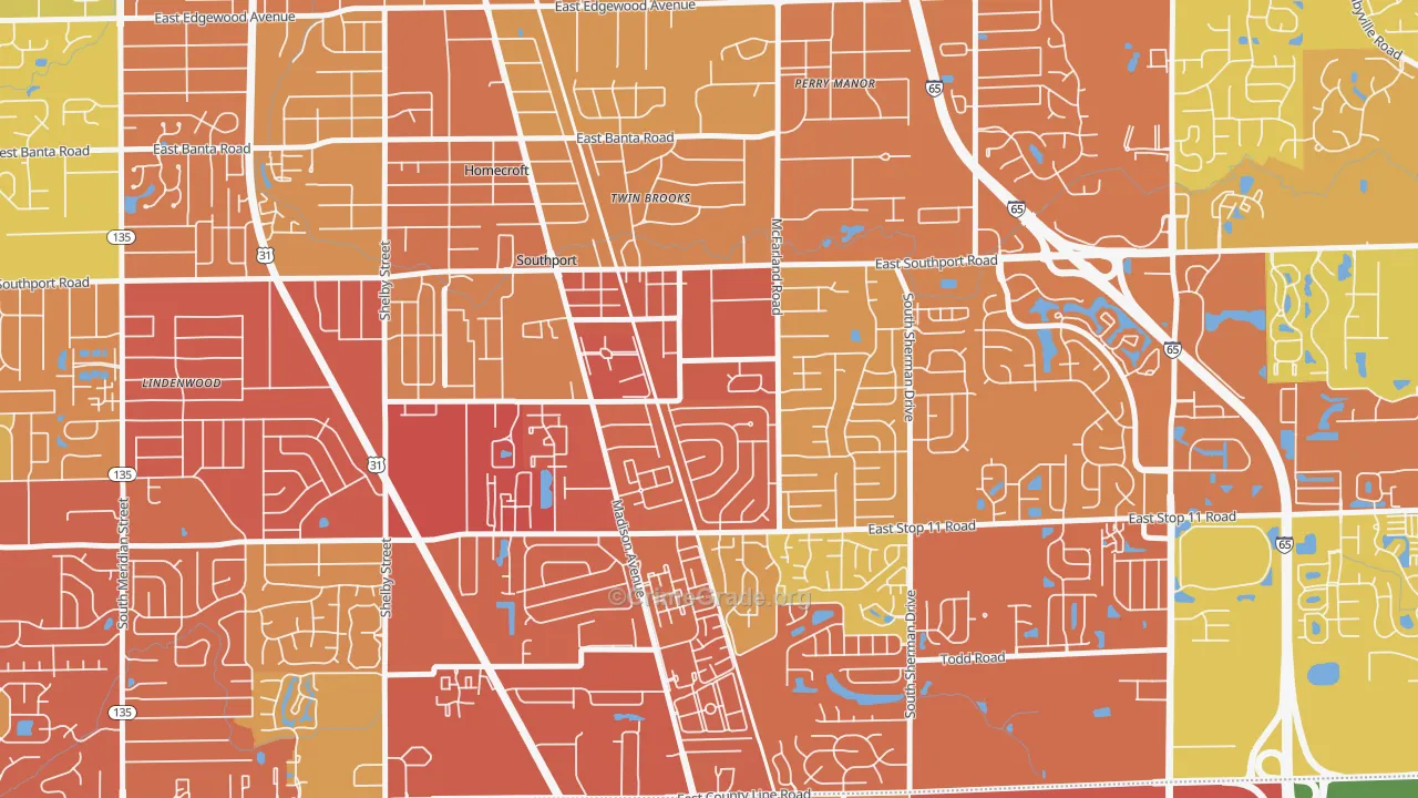 Southport, IN Map of Drug-Related Crime Rates