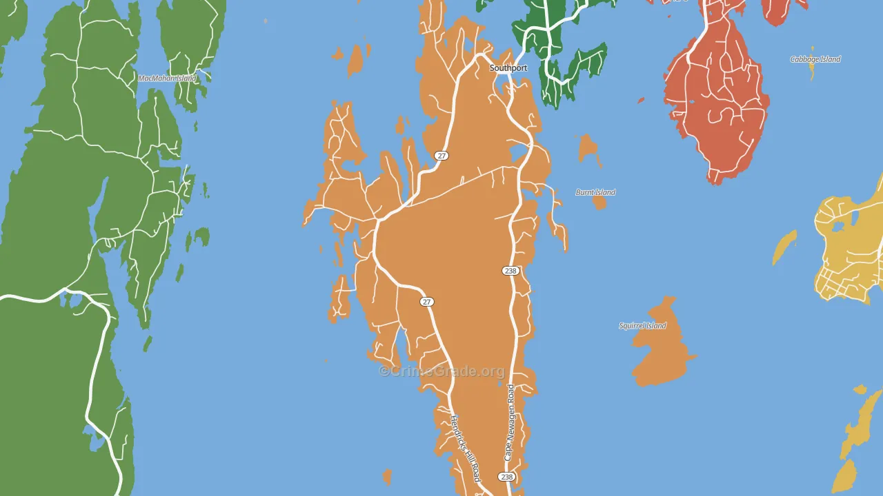 Southport, ME Map of Drug-Related Crime Rates