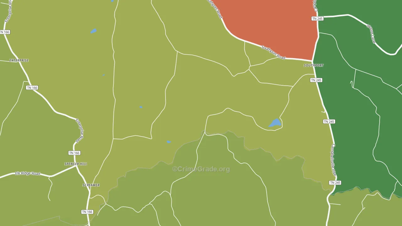 Southport, TN Map of Drug-Related Crime Rates