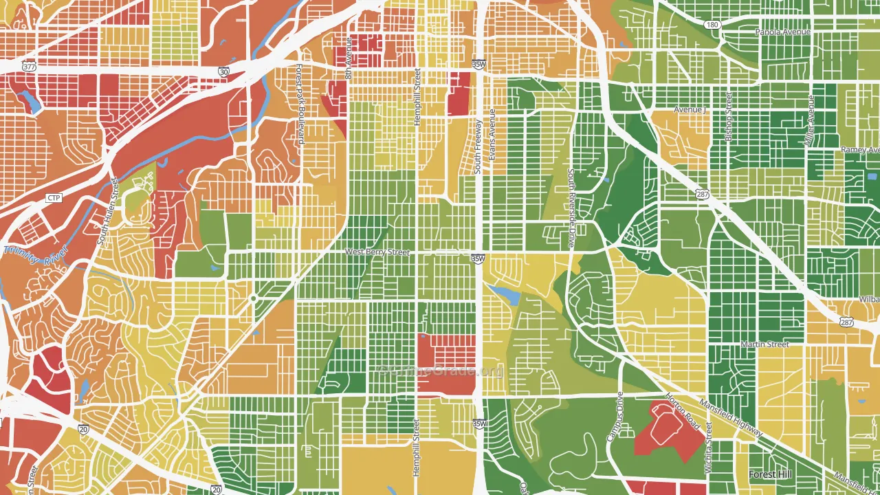Southside, Fort Worth, TX Map of Drug-Related Crime Rates