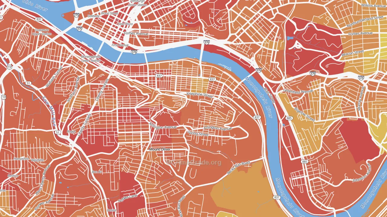 Southside Slopes, Pittsburgh, PA Map of Drug-Related Crime Rates
