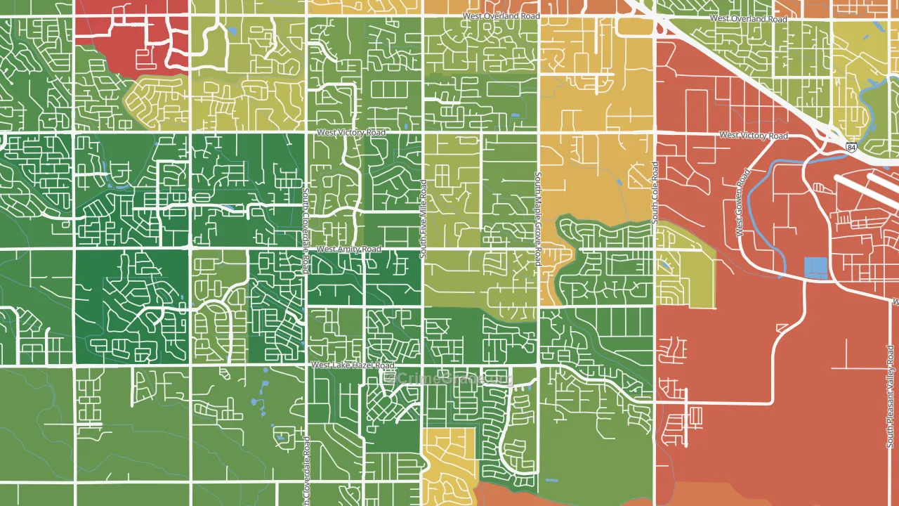 Southwest Ada, Boise, ID Map of Drug-Related Crime Rates
