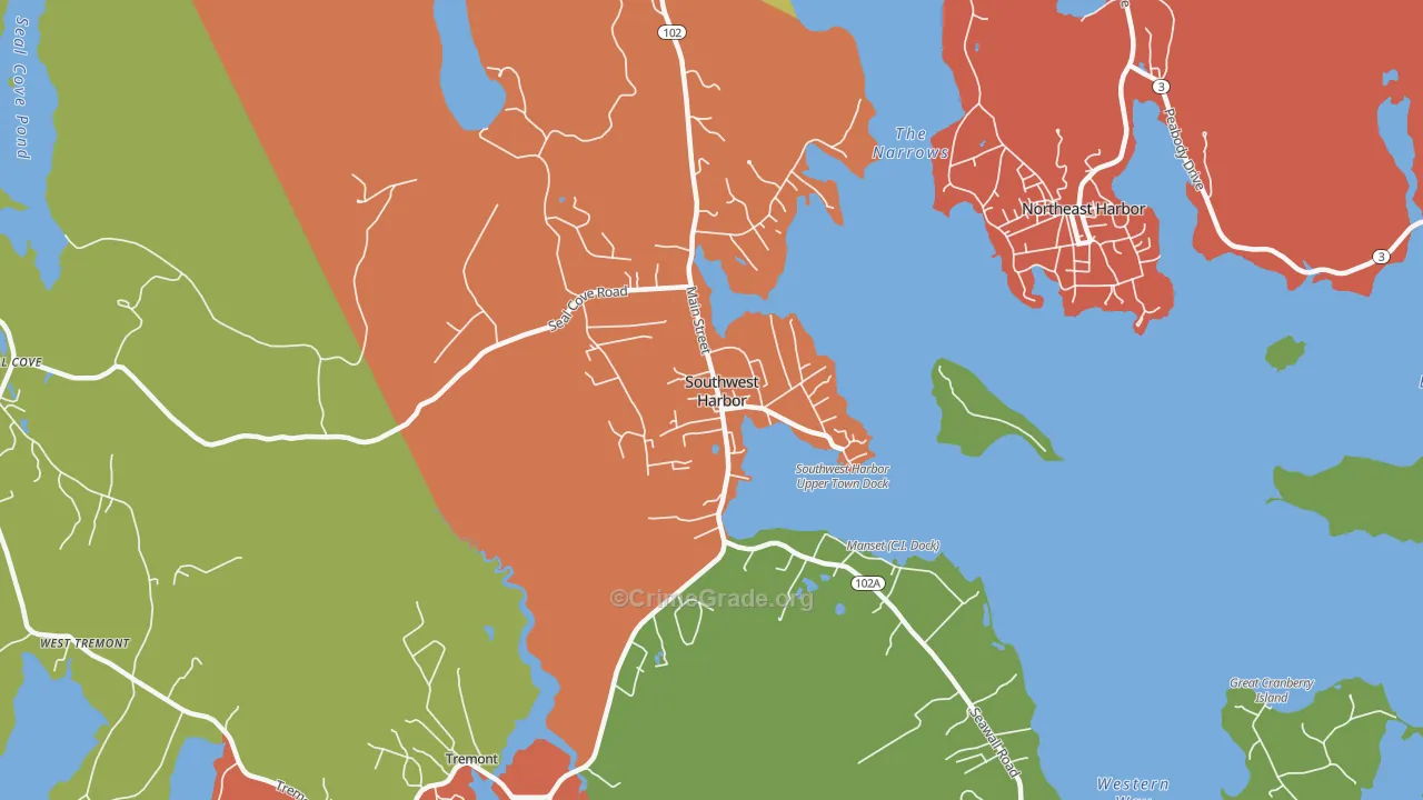 Southwest Harbor, ME Map of Drug-Related Crime Rates