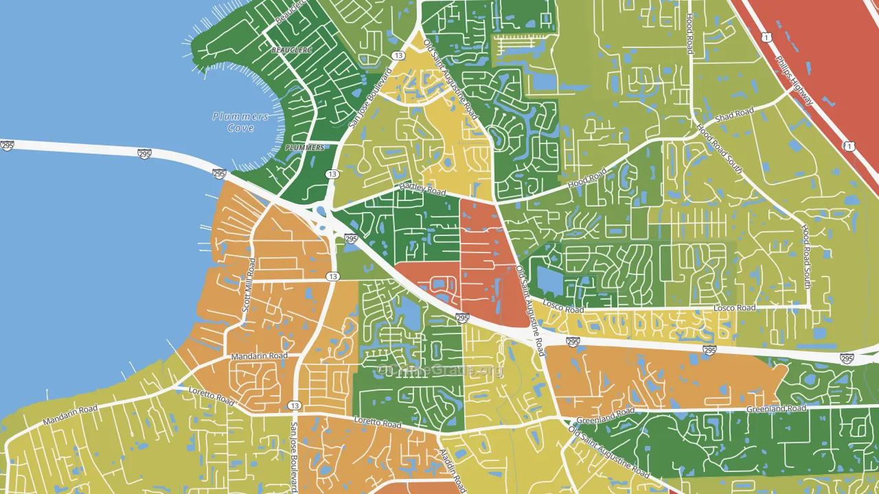 Southwood, Jacksonville, FL Map of Drug-Related Crime Rates