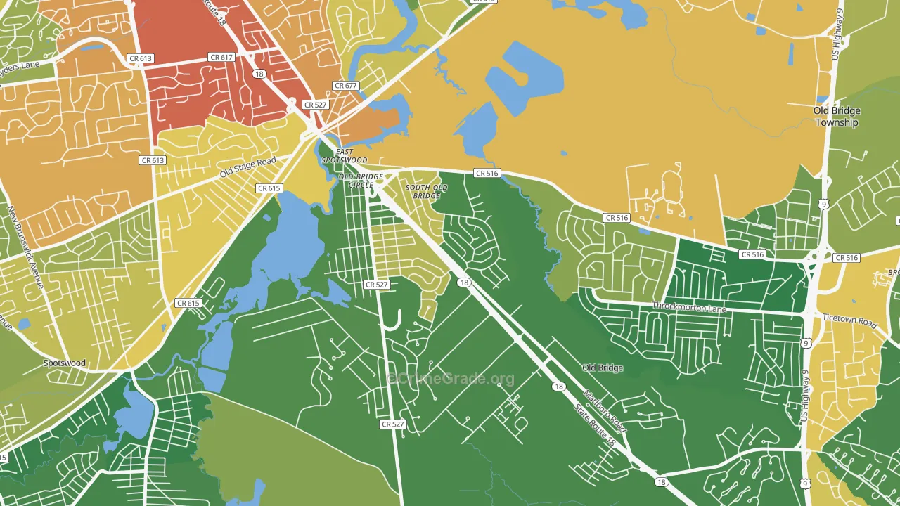 Southwood, Old Bridge, NJ Map of Drug-Related Crime Rates
