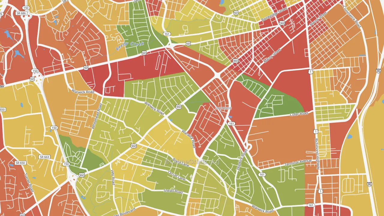Southwood, Richmond, VA Map of Drug-Related Crime Rates