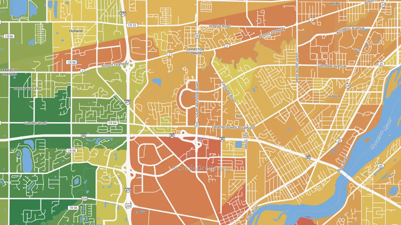 Southwyck, Toledo, OH Map of Drug-Related Crime Rates