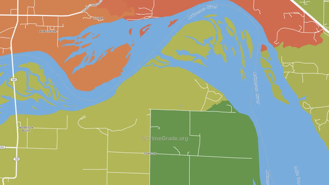 Spadra, AR Map of Drug-Related Crime Rates