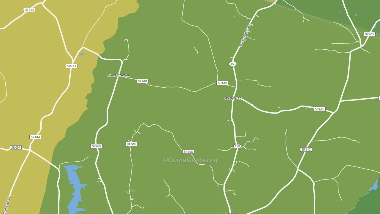 Spainville, VA Map of Drug-Related Crime Rates