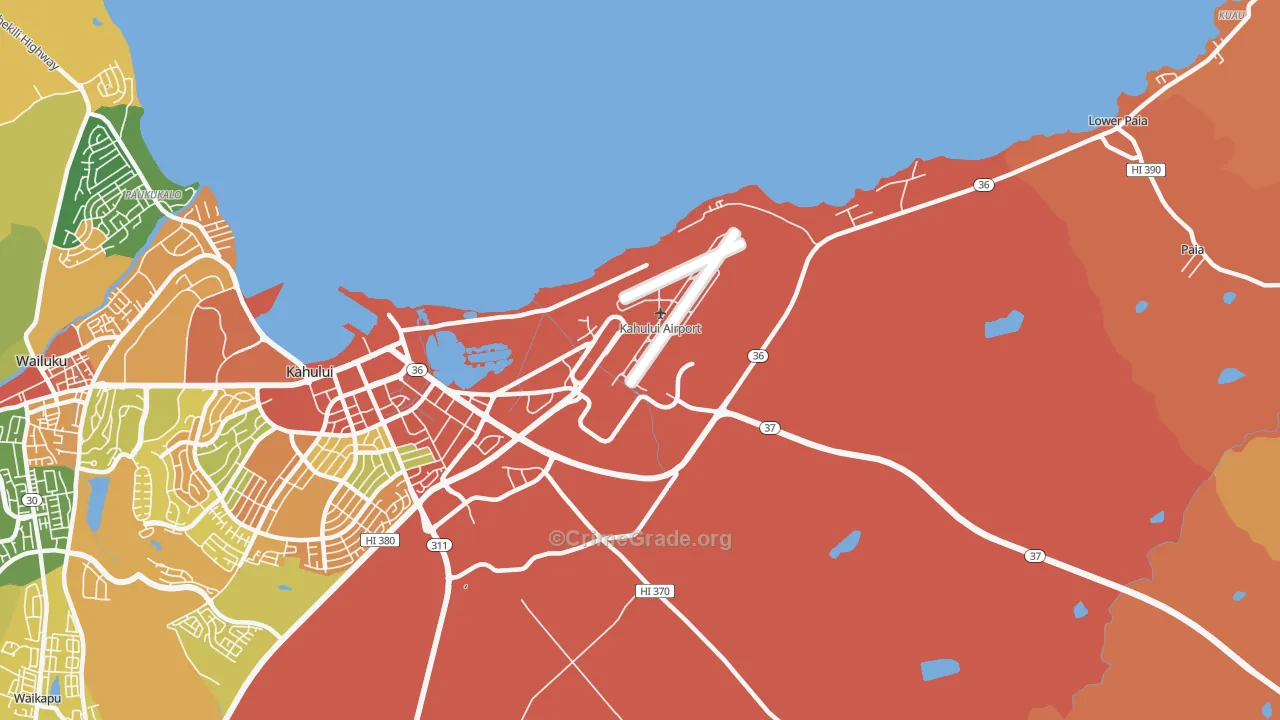 Spanish B Village, HI Map of Drug-Related Crime Rates