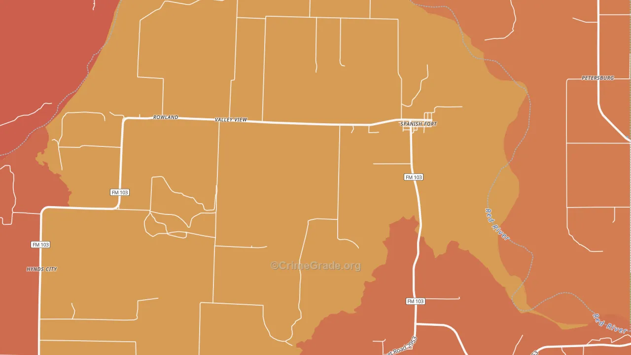 Spanish Fort, TX Map of Drug-Related Crime Rates