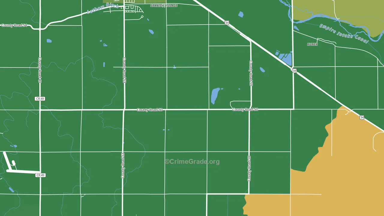 Spanish Village, CO Map of Drug-Related Crime Rates