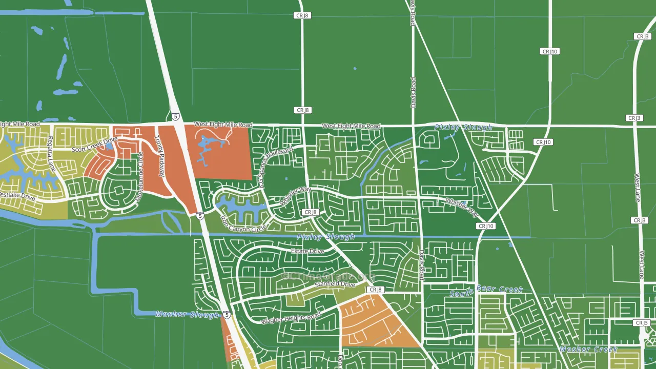 Spanos Park, Stockton, CA Map of Drug-Related Crime Rates