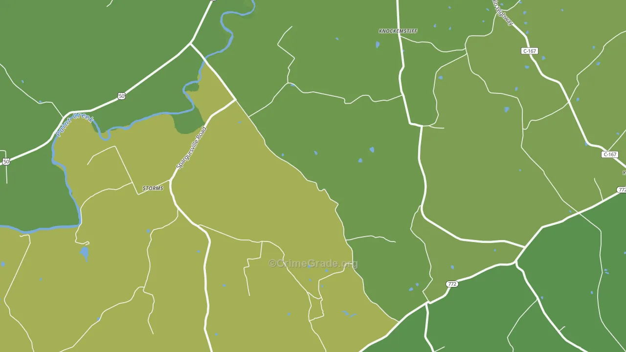 Spargursville, OH Map of Drug-Related Crime Rates