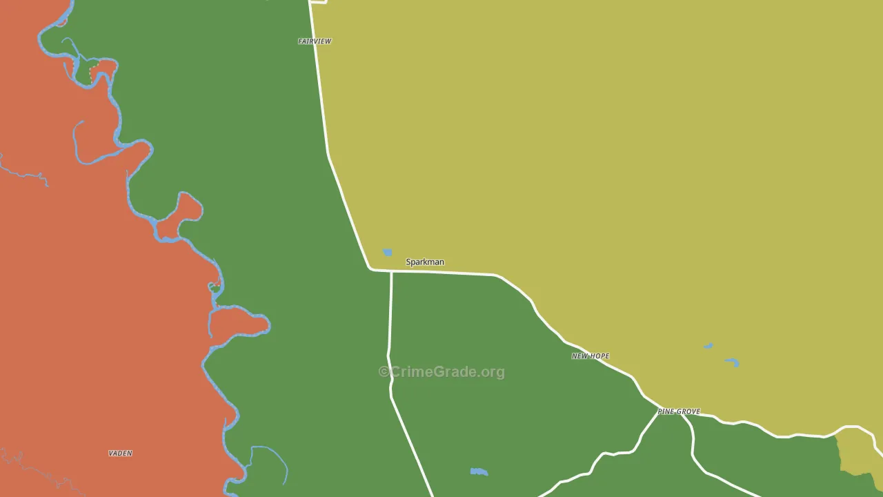 Sparkman, AR Map of Drug-Related Crime Rates
