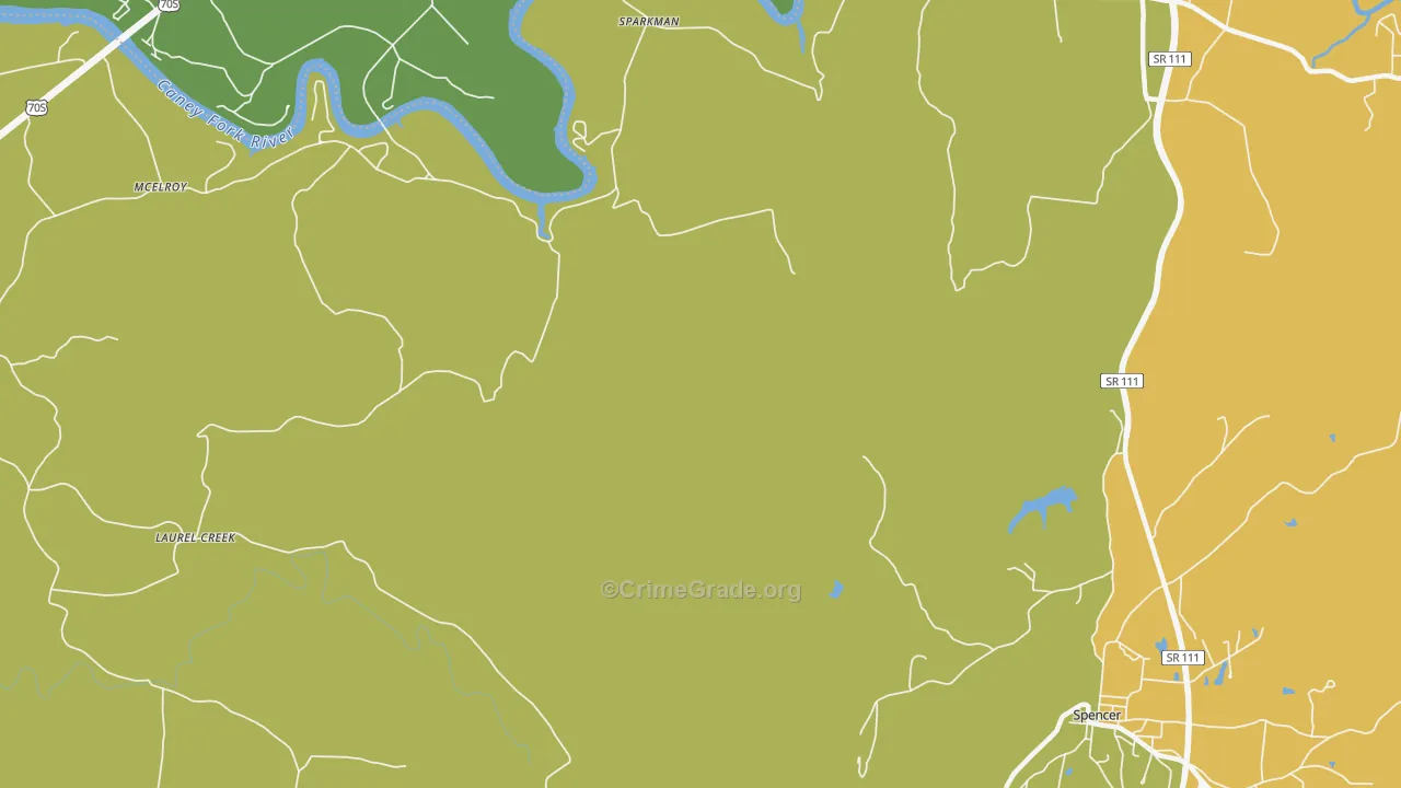 Sparkman, TN Map of Drug-Related Crime Rates