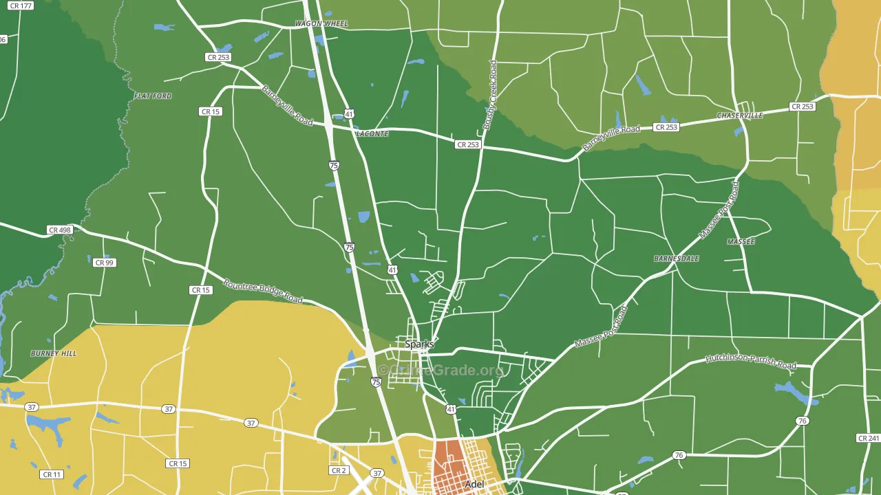 Sparks, GA Map of Drug-Related Crime Rates