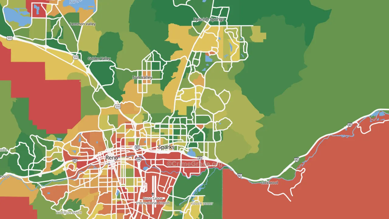 Sparks, NV Map of Drug-Related Crime Rates