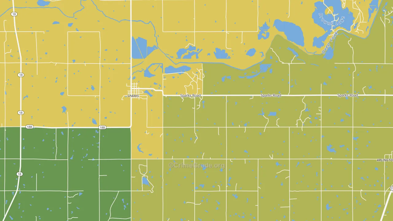 Sparks, OK Map of Drug-Related Crime Rates