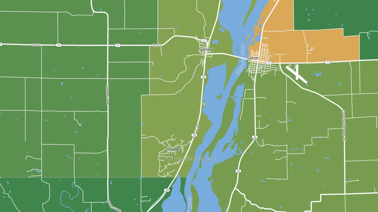 Sparland, IL Map of Drug-Related Crime Rates