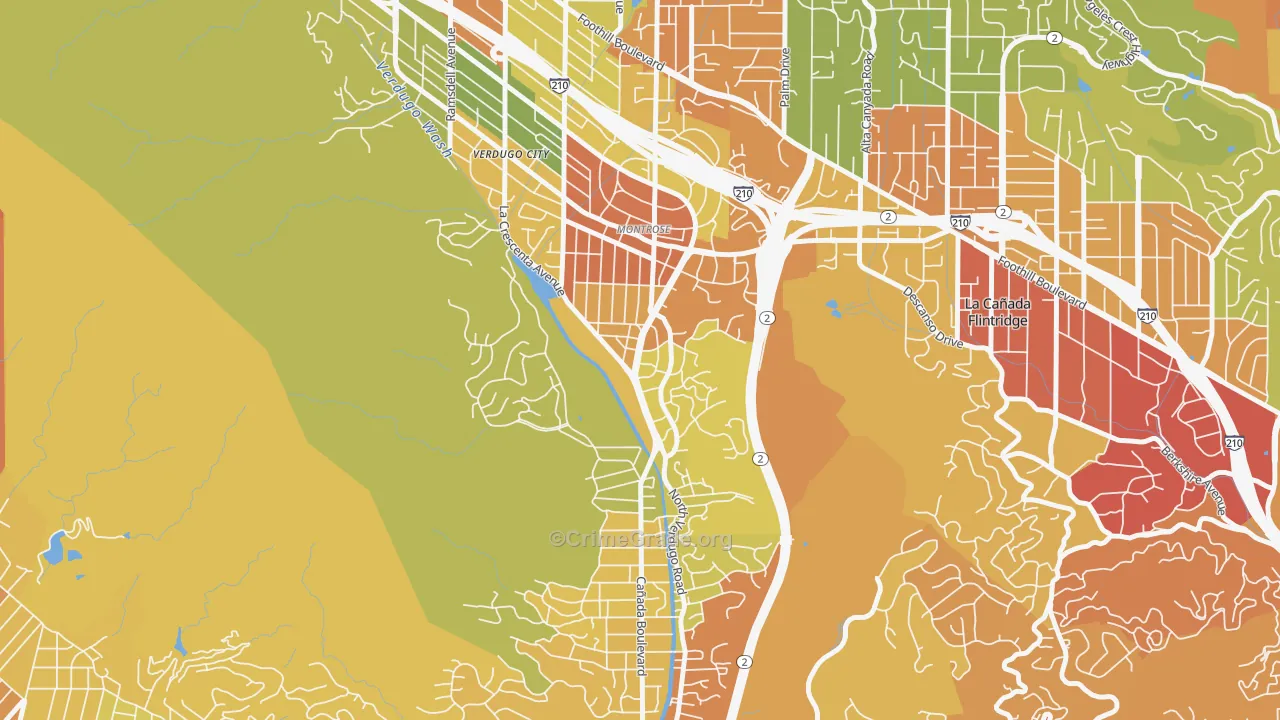 Sparr Heights, Glendale, CA Map of Drug-Related Crime Rates