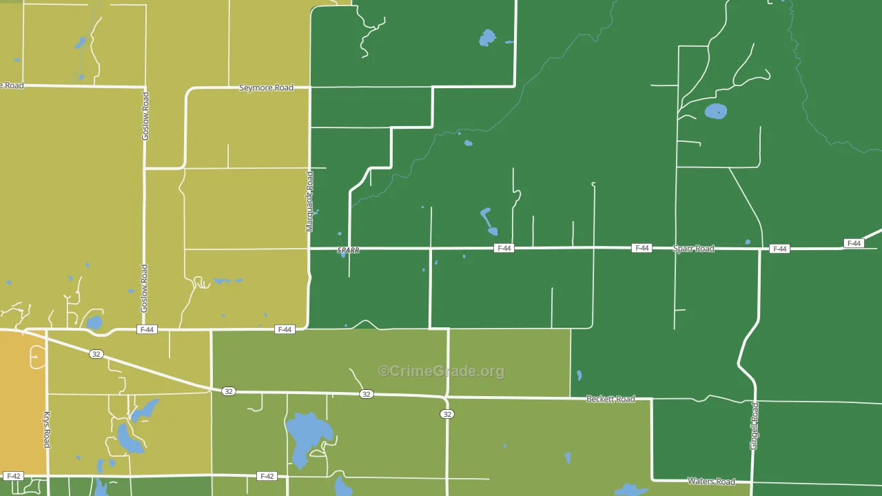 Sparr, MI Map of Drug-Related Crime Rates