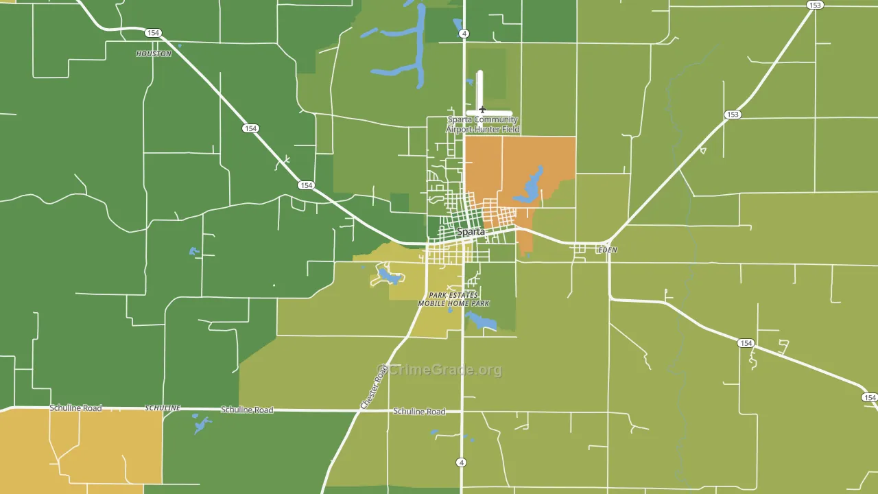 Sparta, IL Map of Drug-Related Crime Rates